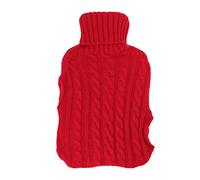 Bouillotte En Caoutchouc Résistante À L'Éclatement 2000ML avec Housse Tricotée Amovible, Grande Capacité - Soulagement Douleur, Isolation Longue Durée, Pour Usage Domestique et (Noël rouge)