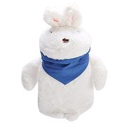 Bouillotte en caoutchouc Sac d'eau chaude Sac d'injection d'eau Marionnette en peluche mignonne Chauffe-mains chauds pour le bureau à domicile Lapin marron Matériau en caoutchouc (Blanche)