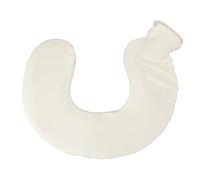 Bouillotte en Caoutchouc U Forme 1L avec Housse Amovible en Tricot, Isolation Durable, Couleur Saumon - Confort Thermique, Sécurité Anti - Explosion, Idéal Pour Soulager Douleurs (Beige)