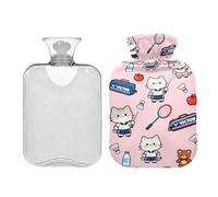 Bouillotte en forme de chat de badminton avec housse souple 2 L pour chauffe-mains et pieds Bolsa para agua Caliente para Dolor