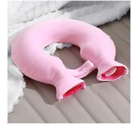 Bouillotte en forme de U en caoutchouc naturel Bouillotte Eau Chaude Bouillottes en PVC Bouillotte Tour de Cou Bouillottes Oreiller Soulagement Fatigue et Douleur du Dos Epaules(Pink-1.5L)
