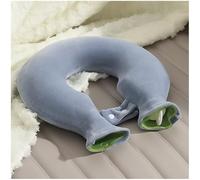 Bouillotte en forme de U en caoutchouc naturel Bouillotte Eau Chaude Bouillottes en PVC Bouillotte Tour de Cou Bouillottes Oreiller Soulagement Fatigue et Douleur du Dos Epaules(Blue-1.5L)