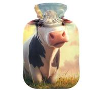 Bouillotte en forme de vache avec housse souple pour soulager la douleur - Taille S