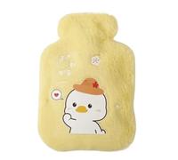 Bouillotte en peluche à motif animal de dessin animé, 250/500/1000 ml, remplie d'eau chaude, anti-explosion, chauffe-mains, mini chauffe-ventre portable Pour Main,Ventre,Cou(1000ml-yellow)