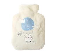 Bouillotte en peluche à motif animal de dessin animé, 250/500/1000 ml, remplie d'eau chaude, anti-explosion, chauffe-mains, mini chauffe-ventre portable Pour Main,Ventre,Cou(500ml-white)