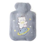 Bouillotte en peluche lapin dessin animé, petite bouillotte portable velours, sac à eau chaude mignon Pour Réchauffer Les Mains Et Le Cou(Blue)