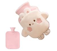 Bouillotte en peluche moelleuse, 1 L, chauffe-ventre mignon | Pour patient souffrant de souffrances, bureau, voiture, canapé, lit, travail, pique-nique, voyage, maison