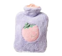 Bouillotte en peluche moelleuse avec housse amovible de grande capacité 500/1000 ml, compresse chaude sûre et non toxique pour apaiser l'inconfort (violet, 500 ml)