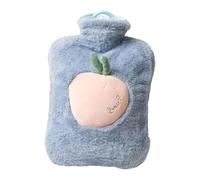 Bouillotte en peluche moelleuse avec housse amovible de grande capacité 500/1000 ml, compresse chaude sûre et non toxique pour apaiser l'inconfort (bleu, 500 ml)