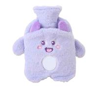 Bouillotte en peluche moelleuse avec housse amovible - Grande capacité - 500/1000 ml - Compresse chaude sûre et non toxique pour apaiser l'inconfort (violet, 1 000 ml)