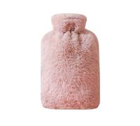 Bouillotte en peluche PVC 1L/2L - Anti-fuite, grande capacité, idéale for le lit et ventre, avec housse douce chaleur hivernale Pour Main,Ventre,Cou(Pink-2000ml)