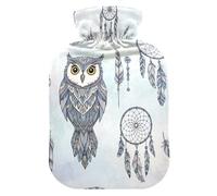 Bouillotte en plumes de hibou avec housse en velours pour cou, épaules et crampes menstruelles Taille M