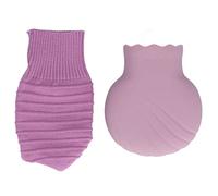 Bouillotte en silicone anti-explosion avec housse en tricot pour la vie de famille, 245 ml, violet