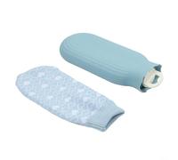 Bouillotte en silicone de 550 ml avec housse tricotée, passe au micro-ondes et au réfrigérateur, pour thérapie par chauffage ou refroidissement, anti-fuite, sac d'eau chaude portable à large goulot