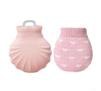 Bouillotte en silicone facilement chauffante, parfaite pour les voyages ou la maison dans des conditions froides (rose)