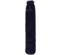 Bouillotte extra longue avec housse de 2 L souple pour enfants, pour le cou et les épaules, 73 x 13 cm avec housse chauffante (bleu marine)