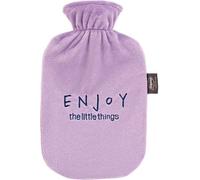 Bouillotte FASHY housse peluche et broderie 2l lilas