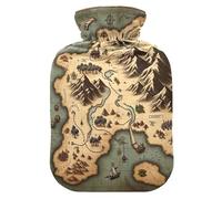 Bouillotte Game Treasure Map avec housse en velours pour soulager la douleur, taille M
