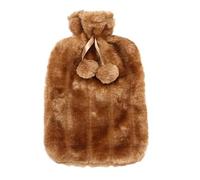 Bouillotte Grande bouillotte de 2000 ml avec housse for chauffe-mains et pieds en peluche for l'hiver, bouteille d'eau fausse fourrure moelleuse for eau chaude(Yellow)