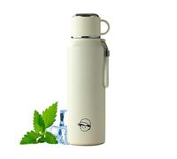Bouillotte isotherme - 1000 ml Tasse sous vide pour paille | Double paroi avec flasque thermique, camping, randonnée, bureau, voyage, randonnée, vélo, pique-nique, pêche, sports de plein air