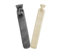Bouillotte Jsdoin extra longue lilas avec housse en polaire super douce et confortable, grand chauffe-mains, soulagement des douleurs au cou et aux épaules