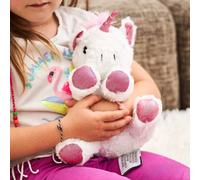 Pelucho - Bouillotte Peluche Licorne blanche - Bien-Être, Chaleur et Douceur - Micro-Ondable - Grains de Blé et Fleurs de Lavande - Fabriquée en France