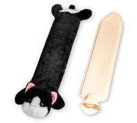 Bouillotte Longue avec Housse,1L Bouillotte Eau Chaude avec Housse Peluche Animal Amovible Et Lavable,Pour Regles Douloureuses, Cervicale, Taille,Cadeau D'hiver Pour Femmes Enfants (C)