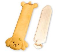 Bouillotte Longue avec Housse,1L Bouillotte Eau Chaude avec Housse Peluche Animal Amovible Et Lavable,Pour Regles Douloureuses, Cervicale, Taille,Cadeau D'hiver Pour Femmes Enfants (A)