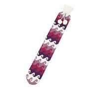 Bouillotte longue avec housse - Lit chaud - Dos chaud avec housse tricotée super douce - En caoutchouc naturel pur - 52 cm A - Pour le dos, le cou, les jambes (style Noël)