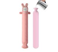 Bouillotte longue avec housse - Poche chauffante douce en forme de lapin, sac de chaleur réutilisable | Idéal pour le cou, les épaules, l'abdomen, les mains, les jambes, les voyages, l'école, le