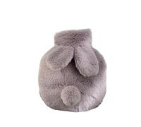 Bouillotte Lot de 2 bouillottes en peluche 300 ml forme lapin avec housse for chauffe-mains et pieds d'hiver, bouteille réutilisable antidéflagrante for eau chaude(Purple)