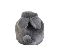 Bouillotte Lot de 2 bouillottes en peluche 300 ml forme lapin avec housse for chauffe-mains et pieds d'hiver, bouteille réutilisable antidéflagrante for eau chaude(Deep grey)