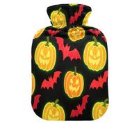 Bouillotte lumineuse avec housse souple en forme de citrouille, chauve-souris, orange et rouge, 2 l pour l'arthrite, l'arthrite, compresas calientes para el vientre