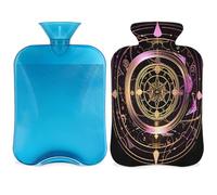 Bouillotte magique peinte ethnique avec housse, 2 L pour soulager la douleur, cou et épaules, chauffe-mains et pieds