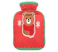 Bouillotte Merry Christmas avec housse souple, 1 l de compresses chaudes pour le corps pour l'arthrite, l'arthrite, la Bolsa de calor pour Dolor Menstrual