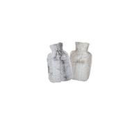 Bouillotte MHOME 1,7 L housse velours fausse fourrure gris clair