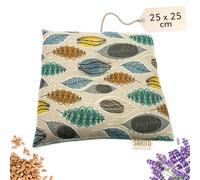 Bouillotte Micro-onde (25x25 cm) - Coussin Chauffant Naturel pour les Cervicalgies et les Lombalgies, Utilisation à Chaud ou à Froid - Grande Rétention de Chaleur - Parfum Lavande
