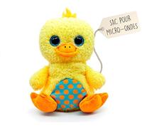 Bouillotte Micro-Onde Peluche (15 cm) - Doux et Chaud, Idéal pour Soulager les Coliques chez les Bébés - Poule en Peluche à Câliner et à Embrasser - Bouillotte Doudou - Sachet de Graines Amovible