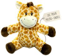 Bouillotte Micro-Onde Peluche (23 cm) - Doux et Chaud, Idéal pour Soulager les Coliques chez les Bébés - Girafe en Peluche à Câliner et à Embrasser - Bouillotte Doudou - Sachet de Graines Amovible