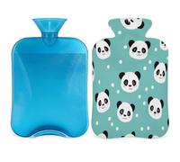 Bouillotte mignonne avec housse, motif panda de dessin animé, 2 L, pour soulager la douleur, le cou et les épaules, chauffe-mains et pieds