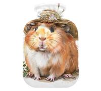 Bouillotte mignonne petit cochon d'Inde avec housse souple pour compresse chaude et froide petite