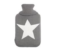 Bouillotte Mimo 1,7 l, avec doublure élégante de couleur blanche et grise avec imprimé étoiles. Dimensions : 20 x 32 x 4 cm. Flexible et agréable au toucher, parfaite pour le froid.