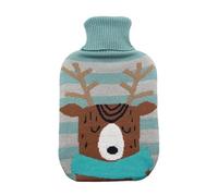 Bouillotte Mimo, capacité de 1,7 l. Doublure au design bleu avec rennes, dimensions 20 x 32 x 4 cm. Souple et douce au toucher, idéale pour vous réchauffer en hiver. Parfaite pour se détendre.