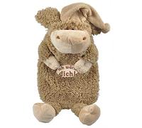 Bouillotte Mouton Moutons de Laine avec Broderie Je Chaleur Dich 39302 Marron
