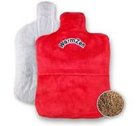 Bouillotte naturelle graines de lin 30x21 cm FISHTEC polaire rouge micro-ondes chaleur freezer froid soulage douleurs dos ventre cervicales Rouge G