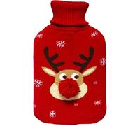 FEERIC CHRISTMAS - Bouillotte avec Housse tissé déco et Pompon 1.7 L