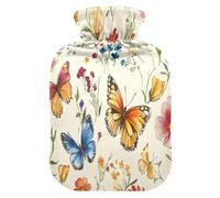 Bouillotte papillon coloré avec housse en polaire douce pour soulager la douleur au cou et aux épaules Thérapies par le chaud et le froid - L
