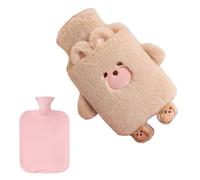 Bouillotte pelucheuse - Chauffe-pieds en forme d'animal, sac d'eau chaude de 1 l avec housse souple, pour patients, étudiants âgés, athlètes, utilisation de canapé-lit de bureau, voiture, travail, étu
