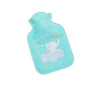Bouillotte portable 300 ml Mini produit de réchauffement hivernal à injection d'eau motif dessin animé Pour Femme(Green-Elephant)
