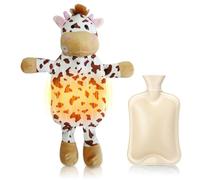 Bouillotte Pour Enfants En Forme D'animal,1l Bouillotte Eau Chaude Pour Enfant Et Adulte,Ouillotte Peluche Avec Couvercle Souple,Doudou Bouillotte Caoutchouc (C)
